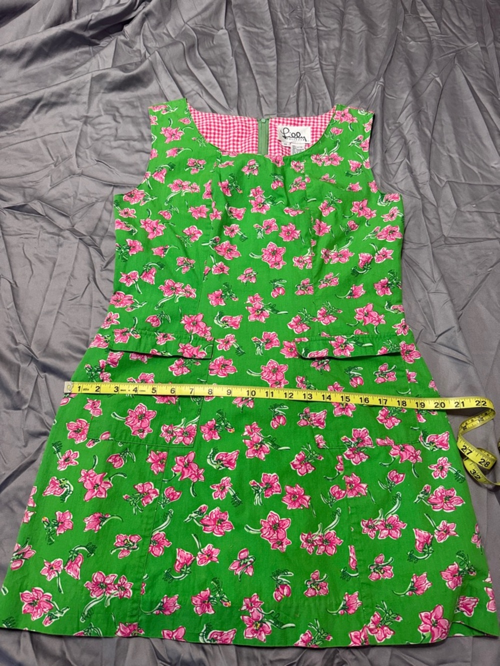 Lilly Pulitzer Green Dress with Pink Floral Print - Picture 8 of 10